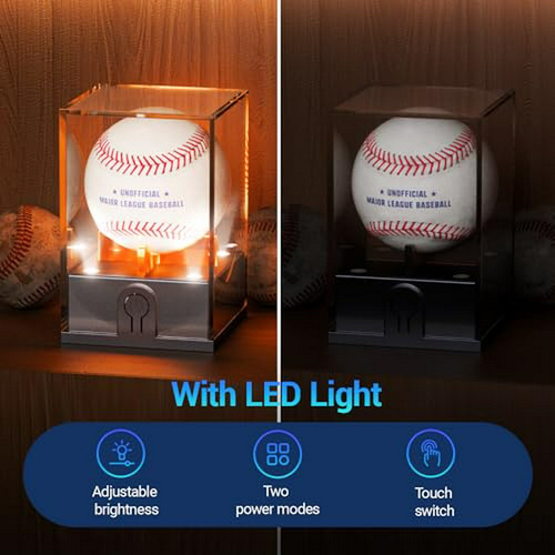 Vitrina De Béisbol Con Luz Led, Acrílico Uv, Para Memorabili