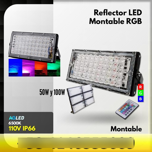 Reflector Led Montable 100w Rgb 110v Ip66