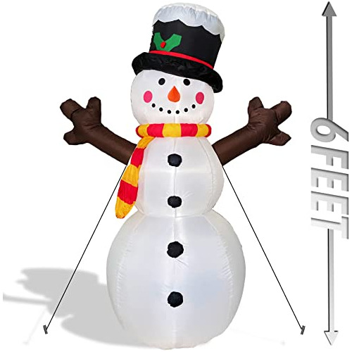 6 Ft Inflatable Christmas Snowman Decoration - Durable ...