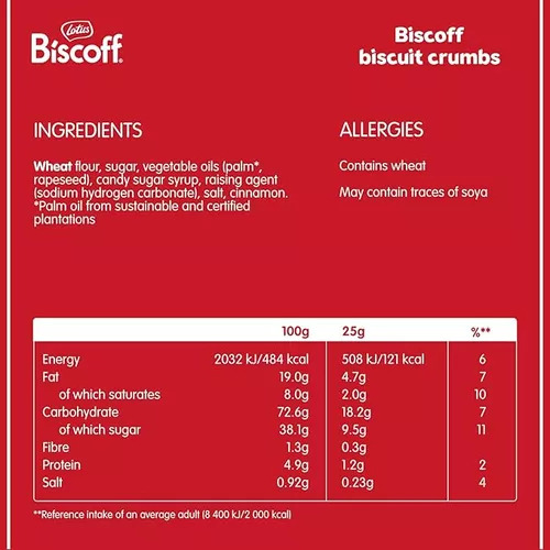 Galletas Caramelizadas Crumble Lotus Biscoff 7.5 Kg