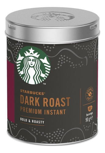 Café instantâneo  Starbucks Dark Roast Premium Instant Solúvel tradicional sem glúten lata 90 g