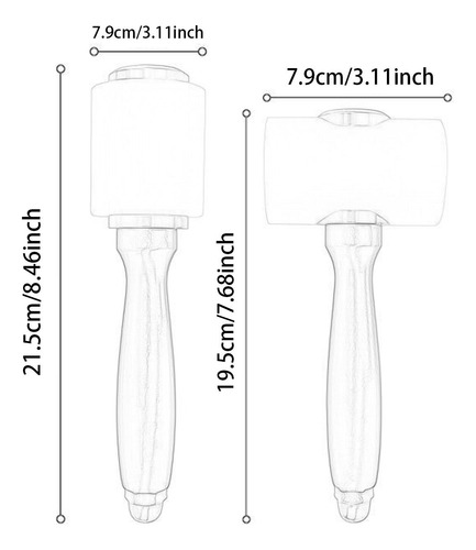 Martillo Manual De Nailon Para Tallar Cuero, 2 Piezas, Para