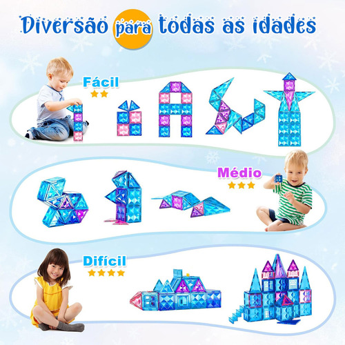 Blocos De Construção Magnéticos Zavanese Brinquedos 102 Peças