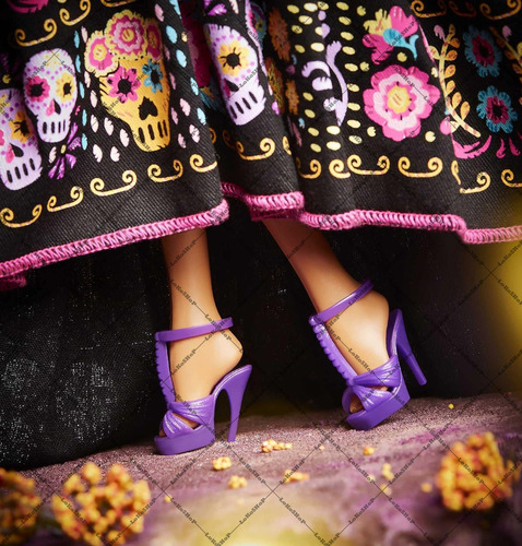 Barbie Día De Muertos 2021 Gxl27 Nueva Con Su Shipper Café