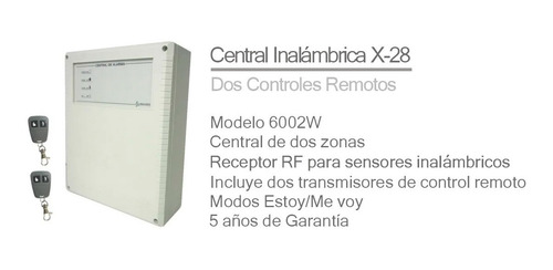 Kit Alarma Inalambrica X28 Domiciliaria Casa 2 Controles