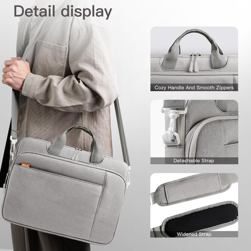 Jetech Funda Para Portátil De Pulgadas, Impermeable, Con 15, Gris Claro.
