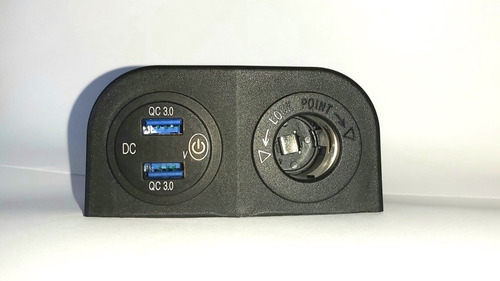 Cargador Usb Qc 3.0 Touch Y Toma De Encendedor Con Cubierta