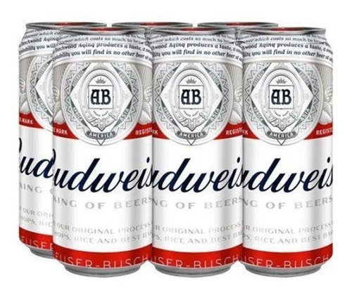 Cerveza Budweiser Rubia Lata 473ml X6 Unidades