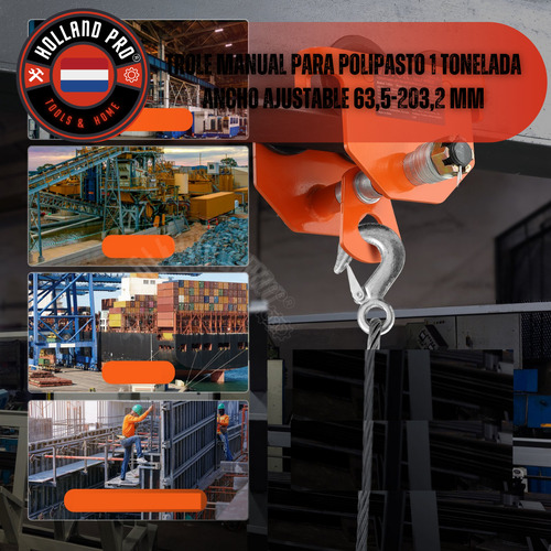 Trole Manual Para Polipasto 1 Tonelada Ancho Ajustable