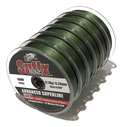 Multifilamento Sufix 832 Dinema 8 Hebras 0.24mm 17,7kgs 100m