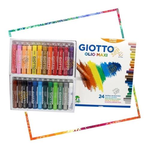 Pasteles Al Oleo Maxi Giotto Caja X 24 Colores Colores Arte
