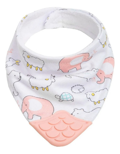 Bandana Infantil Com Mordedor Animais Rosa 15285 - Buba
