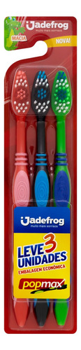Escova Dental Macia Jadefrog Popmax 3 Unidades Embalagem Econômica