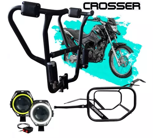 Protetor Carenagem Motor Xtz Crosser 150 2023 + Par De Led BLACK FRIDAY