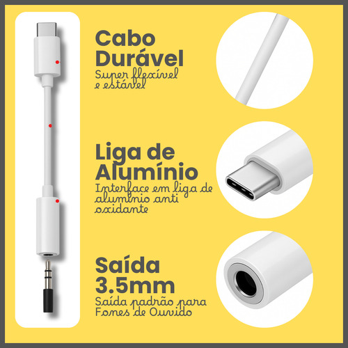 Adapdador Cabo P2 Para Usb-c Fones Microfones Android