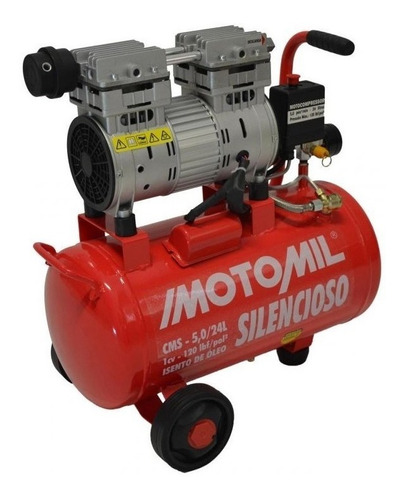 Compressor de ar elétrico portátil Motomil CMS 5,0/24L monofásica 24L 1hp 220V 60Hz vermelho