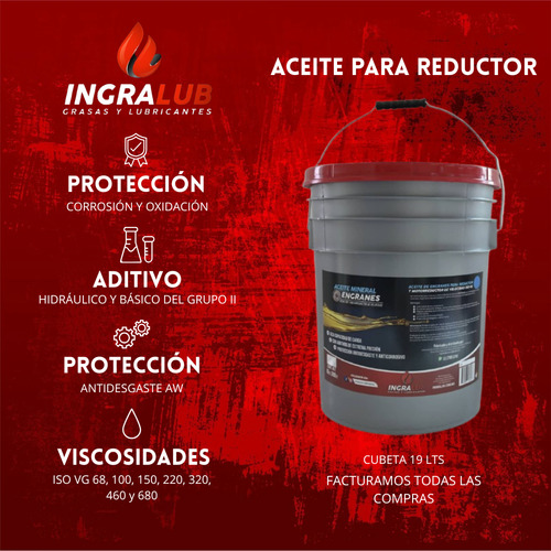 Aceite Reductor De Velocidad Cubeta 19 Lts Iso Vg 460