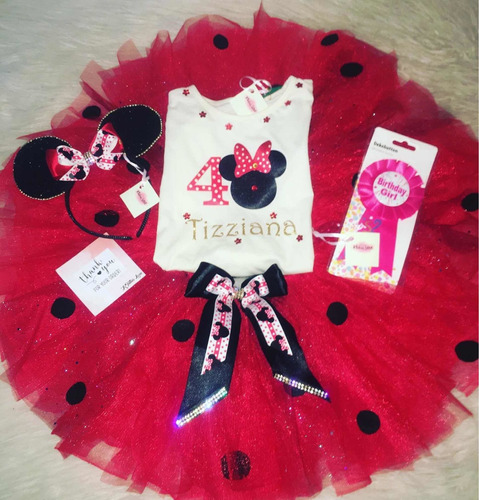 Conjunto Tutu Personalizados Minnie Mouse Rojo Ktutus