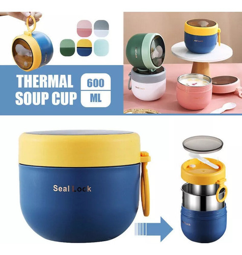 Para Termo Para Comida Caliente O Fría 600 Ml Con Cuchara /