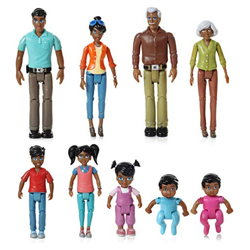 Sweet Li L Family African American Dollhouse People Jue...