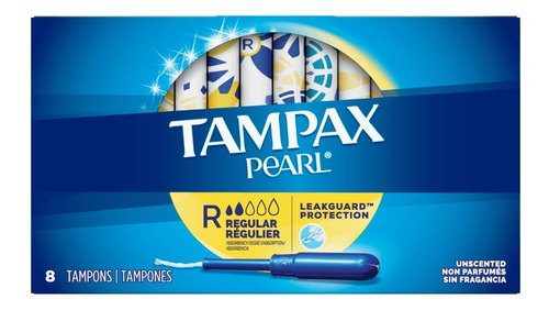 Imagen 5 de 7 de Tampones Regular Tampax Pearl 8 Unidades