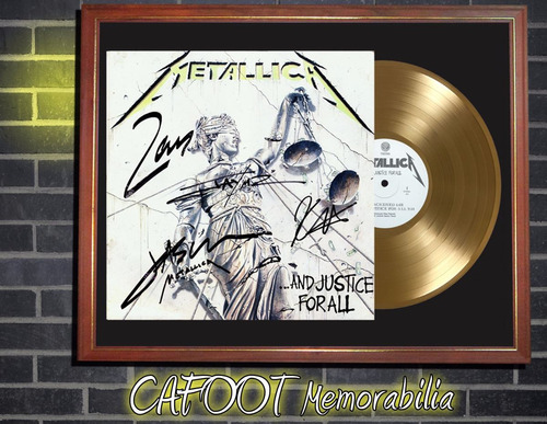 Metallica And Justice For All Tapa Firmada Lp Disco Oro