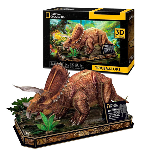 Triceratops Puzzle 3d Rompecabezas Cubic Fun Dinosaurio 44pz
