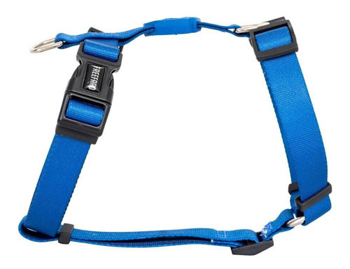 Collar de pecho para perro Freefaro, plano, azul, en H, talla S