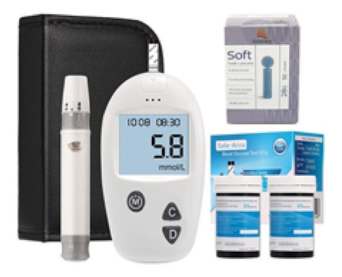 Imagen 2 de 9 de Kit Glucómetro Medidor De Azúcar 50 Tirillas + 50 Lancetas