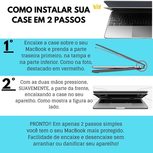 Imagem 7 de 7 de Capa Proteção P/ New Macbook Air 13 Touch Id A2337 Chip M1
