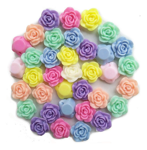 Qingxi Charm Mixed Lots Acrílico Rose Bead Button Diy Beadi