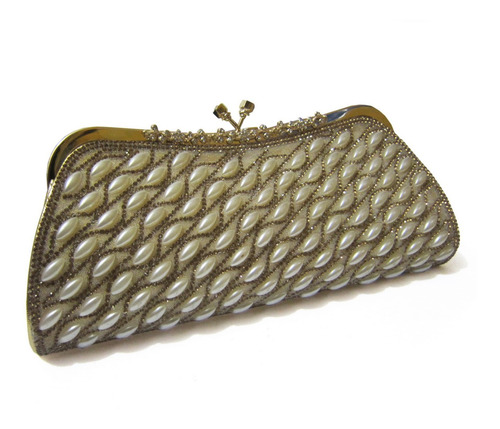 Cartera Fiesta Clutch Gold Oval Pearl Oferta