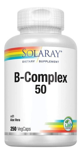 Vitamina B Complex 50 Solaray 250 Capsulas Vegetales Sabor Neutro