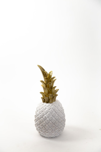 Escultura Moderna Figura Decorativa Pineapple Blanco Adorno