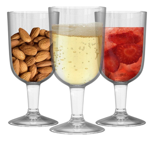 Copa Vino/cocktail De Plástico Transparente (12 Piezas)