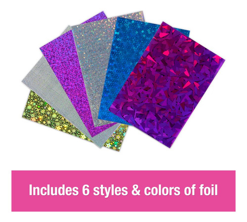 Kit De Uñas Metalizadas Go Glam De Cool Maker Con 6 Hojas De Películas Con Brillo Y Calcomanías Para Uñas Para Crear 5 Manicuras Distintas, Juguetes De Manualidades Para Niñas A Partir De 7 Años