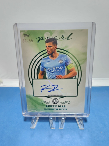 Barajita Topps Autografiada Por Ruben Diaz. Manchester City