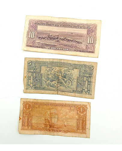 Billetes Antiguos Uruguay 1939 (lote) - Numismatica (Usado)