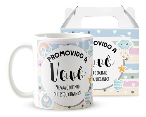 Caneca Presente Anúncio De Gravidez Gestação Para Família Vovô