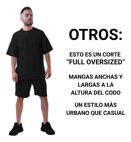 Playera Oversized Hombre Negra 100% Algodón Theblackninety