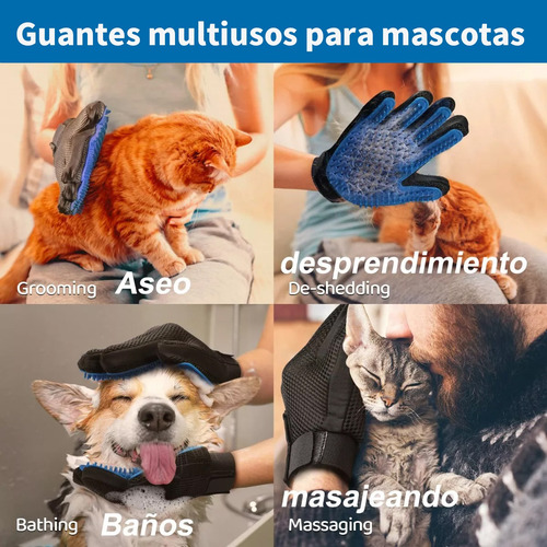Cepillo Deslanador Perro Gato Peine Mascotas Masajeador Kit