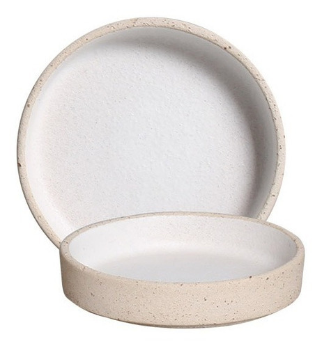 Mini Prato Linha Terra Branco De Cerâmica