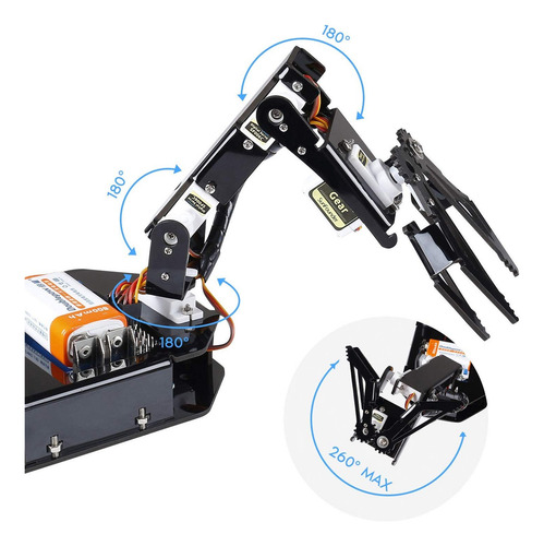 Sunfounder - Kit De Brazo Robótico Para Arduino Uno R3, Un B