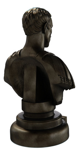 Estátua Busto Júlio César Imperador Romano - Estatueta Cor Cor Ouro Velho