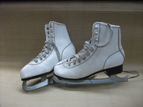 Patines De Hielo Mujer Blancos Talla 8 Impecables