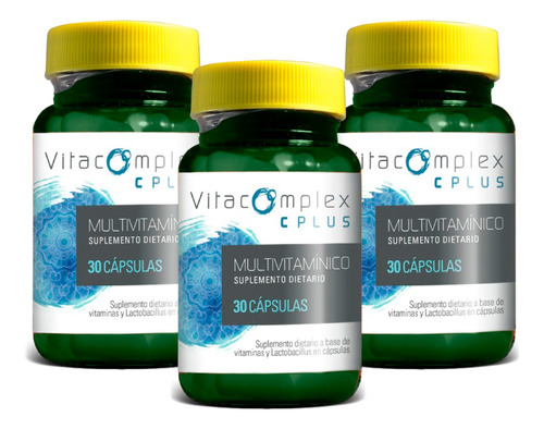 Probiótico Vegano Vitacomplex C Plus 7 Cepas - Pack X3