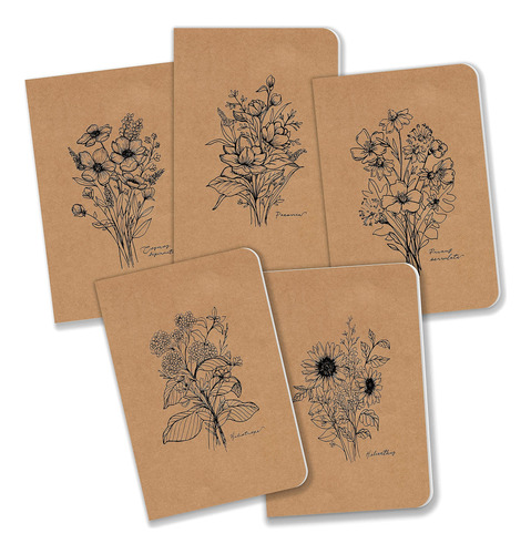 Cuaderno Nota Forrado 3.5 X 5.5  Coleccion Flor