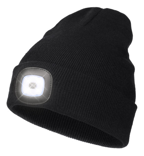 Gorro Led Con Luz, Gorro Con Linterna De 4 Led Unisex Recarg