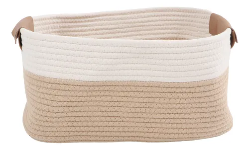 comprar Cesta De Almacenamiento Tejida Con Cuerda De Algodón De Gran