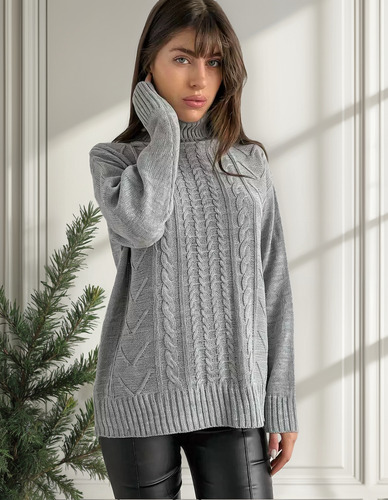Sweater Polera Mujer Abrigado Trenzado